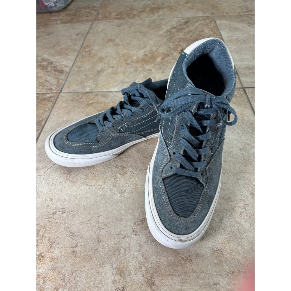 Vans Rowley Classic Blue Grey Suede Mesh Low Top Skate Sneakers Mens